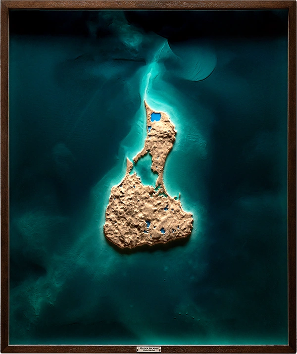 Block Island topographic relief map