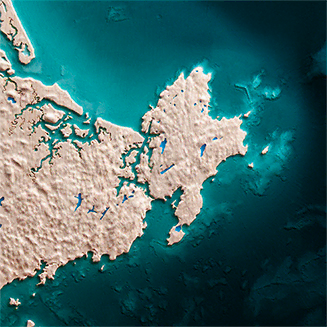 Cape Ann topographic relief map
