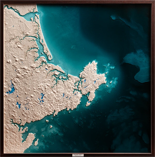 Cape Ann topographic relief map