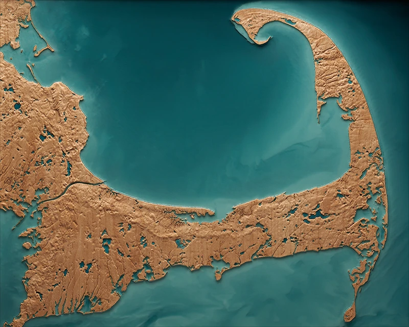 Cape Cod topographic relief