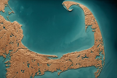 Cape Cod topographic relief