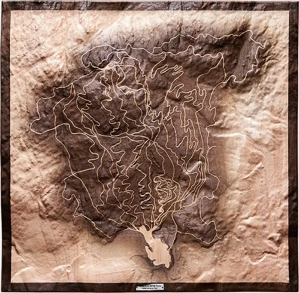 Highland Mountain topographic relief map