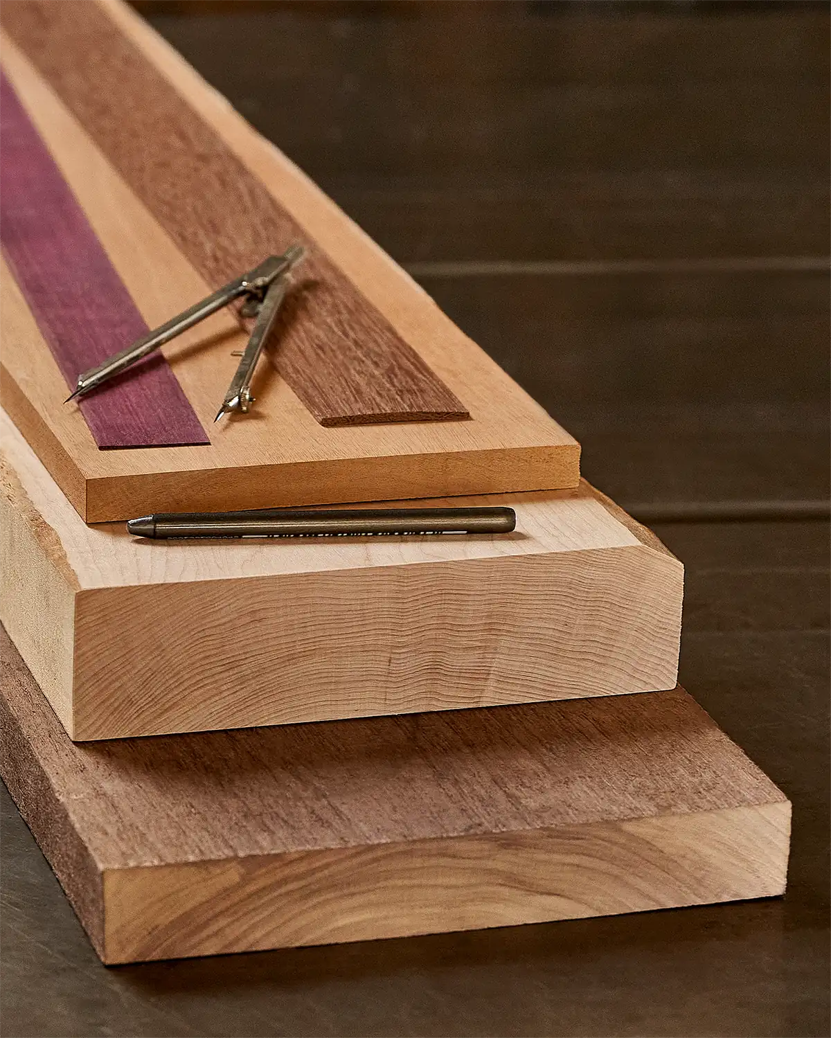 Wood lumber selection for relief map